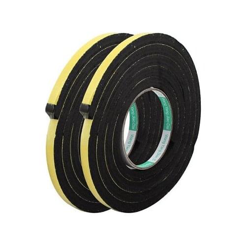 2Pcs 10mm Width 10mm Thickness Single Side Shockproof Sponge Foam Tape 2m Length