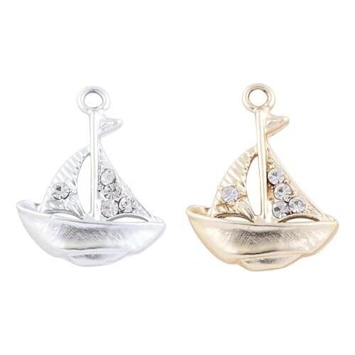 27x21mm (Gold,Silver Color) 20PCS/lot Sailboat Pendant Charm DIY Hang Accessory Fit For Floating Locket Jewelrys