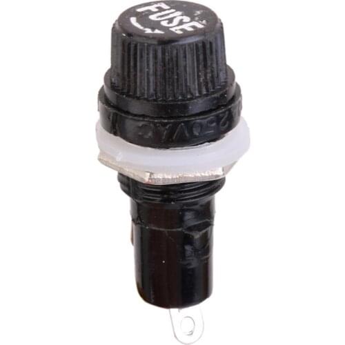 5 Pcs Panel Mount Chassis Fuse Holder For 5x20mm Fuses 10A 250V Fuse Holder Finger Release Fuse Cap