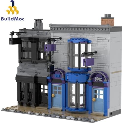 Moc Movie Harry Magic Castle Diagon Alley Madame Malkins & Potages Cauldron Shop House Collection Creator Expert Building Block