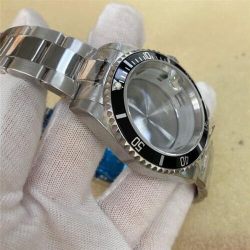 39.5MM Watch Case Aluminum Ring Bezel Strap Set for 8215 8200 for Mingzhu 2813 3804 Mechanical Watch Movement