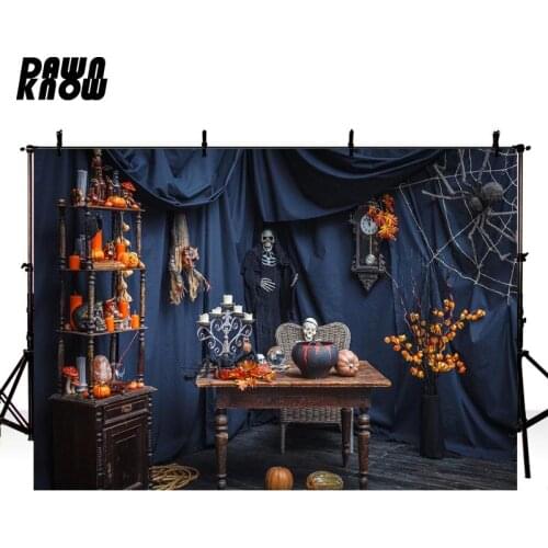 DAWNKNOW Pumpkin Photography Background Haunted House Happy Halloween Party Backdrop Children Photo Studio Customize lv2197