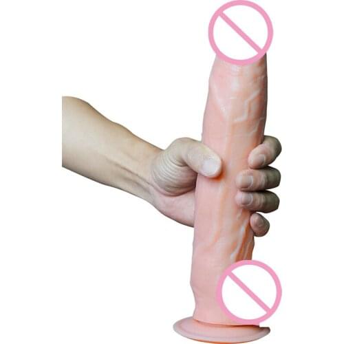 Perfect Size 12.6" Inch Extra Huge Dildos Big Size Female Simulated Penis with Strong Suction Cup Flesh Perfect Pleasure Toy