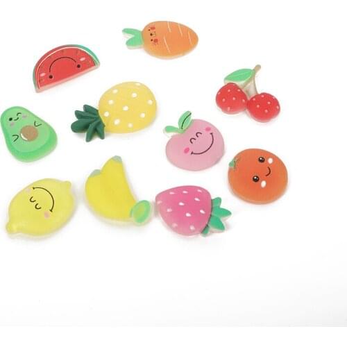 20Ps Resin Kawaii Accessories Frosted Fruit Flatback Cabochon Embellishment For Scrapbooking Diy Decoration Craft Mixed