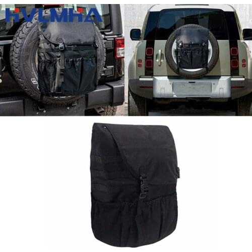 Spare Tire Storage Trash Bag Off Road Recovery Camping Gear For Jeep Wrangler TJ JK JKU JL JLU 2007-2020 with Adjustable Straps