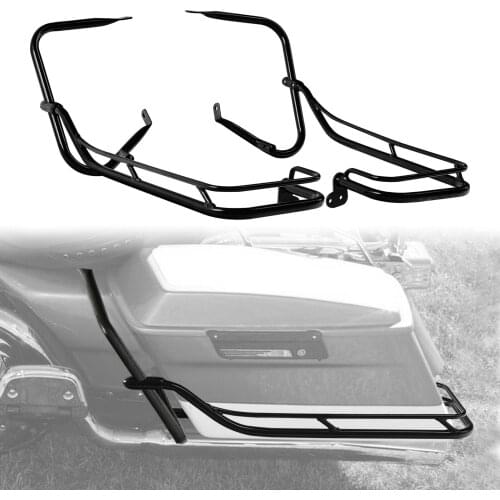 Motorcycle Black Saddlebag Guards Support For Harley Touring Electra Glide 2009-2013