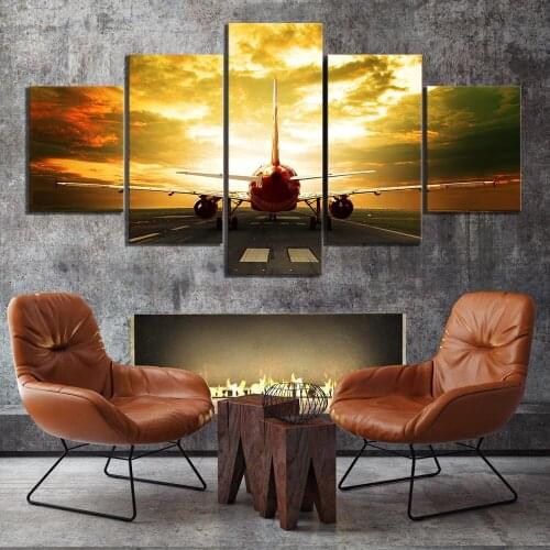 Full Square/Round Drill 5D DIY diamond painting 5pc Airplane sunset pictures mosaic Diamond Embroidery Wall Arts J0495