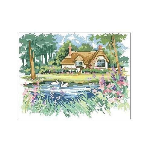 TOP FREE delivery Top Quality lovely beautiful counted cross stitch kit swan love lake swans dimensions 00181