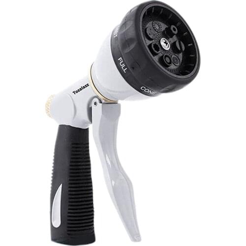 High-Pressure Hose Nozzle Watering Nozzle Household Car Wash Nozzle Garden Watering Multifunctional Water Nozzle Gray