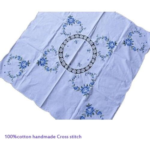 NEW Cross stitch Lace cotton handmade table cover cloth towel kitchen Christmas tea tablecloth birthday wedding party home decor