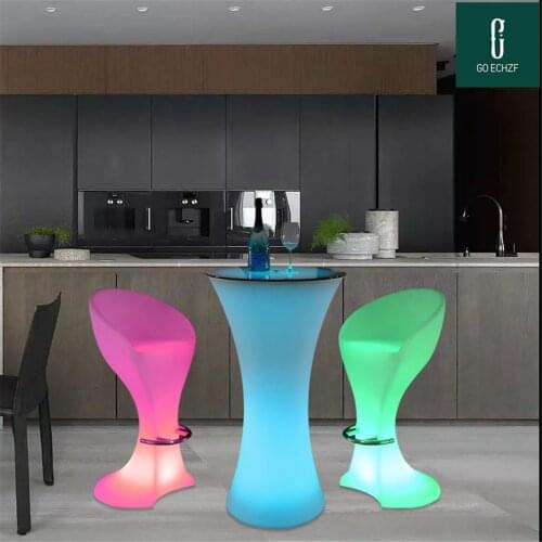 New Rechargeable Led Bar Chair illuminated Bar Furniture LED Plastic Bar Chair Stool KTV bar disco supplies