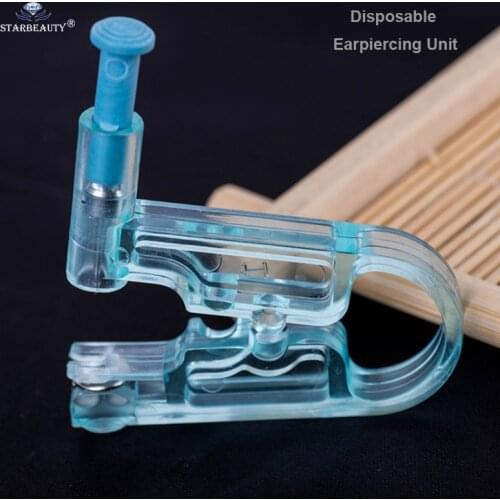 Disposable Sterile Ear Piercing Unit Helix Tragus Piercing Gun Tool Kit Asepsis Piercer Nose Ring Earpiercing Machine White Gem
