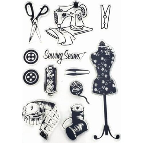 Sewing Machine Transparent Clear Silicone Stamp Seal For DIY Scrapbooking Album Decorative Clear Stamp Office School Supplies
