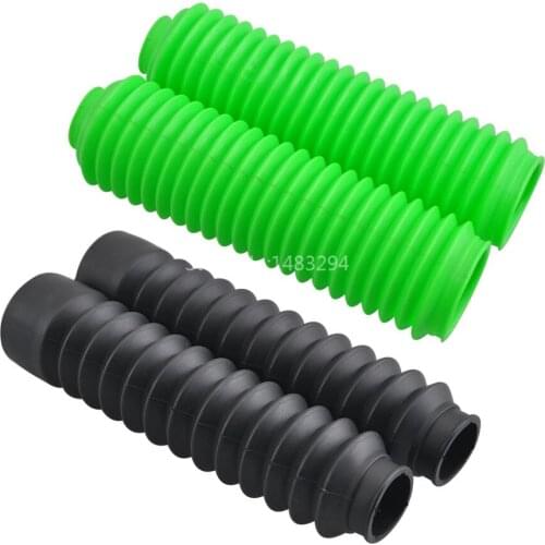 New 12 14 22 Knots Black/Green Rubber Motorcycle Suspension Front Fork Shock Absorber Slider Cover Dust Boot Universal