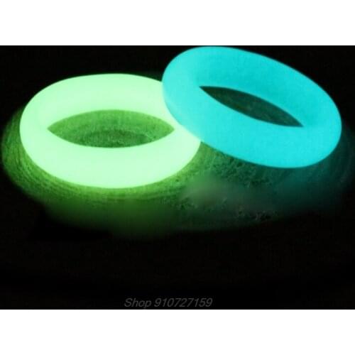 Rarely 8mm Wide Natural Fluorite luminous Stone Glow in Dark Ring Fine Jewelry N18 20 Dropshipping