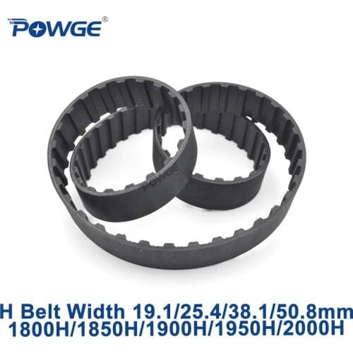 POWGE Inch Trapezoid H Synchronous timing belt type 1800H/1850H/1900H/1950H/2000H Width 19.1/25.4/38.1/50.8mm Rubber Belts