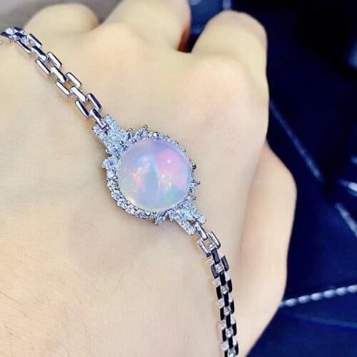 The Best GiftFor your girl Friend Opal Bracelet 925 sterling silver Natural and Real Opal Bracelet