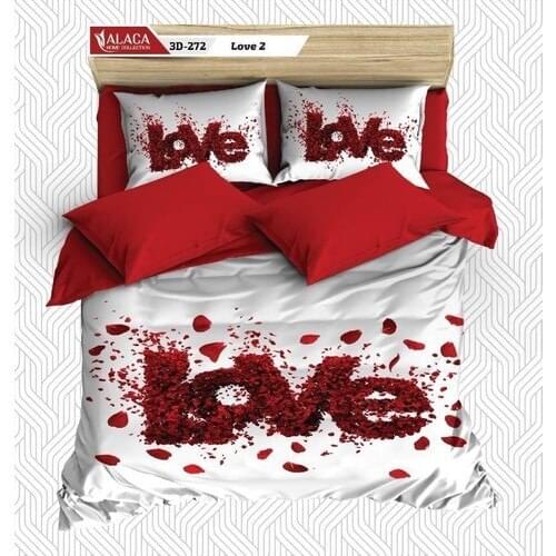 3D Digital Printed Satin Double Duvet Cover Set 4 pieces made in turkish