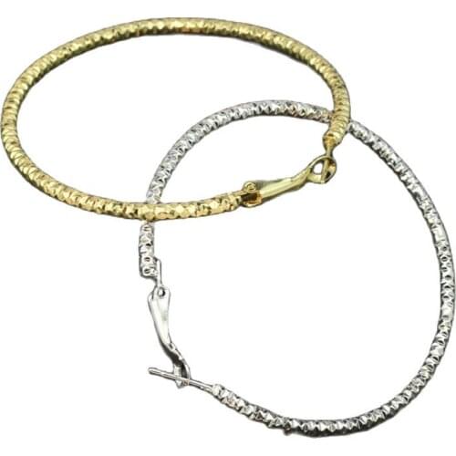 Ladies Hoop Earrings Gold Big Circle Thread Ring Shape Exaggerated Shiny Princess Fashion Jewelry Accessories Earrings for women