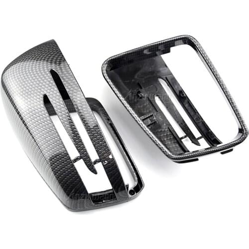 2pcs Replacement Carbon Fiber Pattern Rearview side Mirror cover caps For Mercedes Benz W176 W246 W204 W212 W221 C117 X204 X156