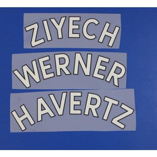 Super A 2020-21 Chelsea WERNER ZIYECH HAVERTZ Number Printing Font, Hot stamping Patches Badges