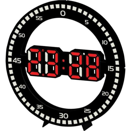 LED 3d Technology Luminous Digital Electronic Mute Wall Clock Temperature Date Multi-Function Jump Second Clock Home Decoration