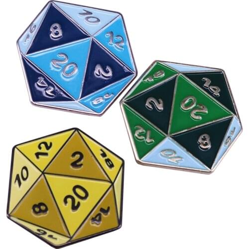 Mystery D20 Dice Brooches Set Critical hit or critical fail, show off your love for D&D and RPG games with these awesome pins