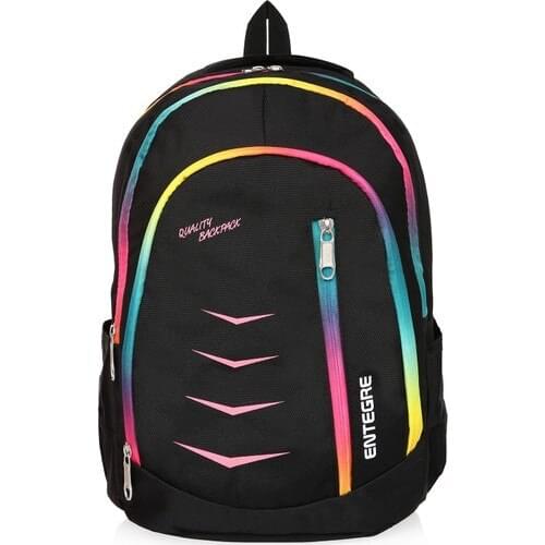 Integrated 9837 Black Backpack with Interior Compartment - Casual / Middle School / High School