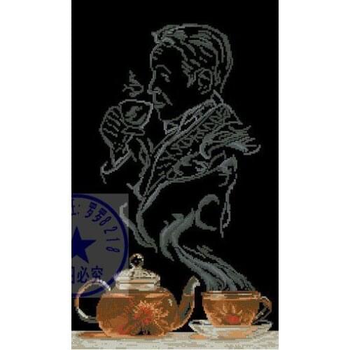Top Quality hot selling beautiful counted cross stitch kit tea fantasy fancy illusion dream coffee