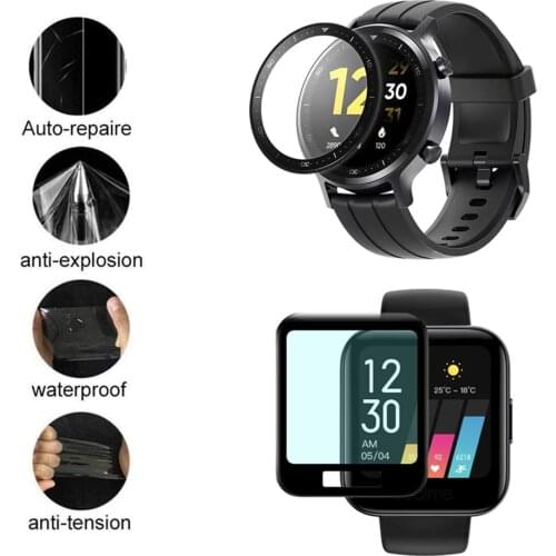 2 Pcs 3D Curved Edge Protective Film For Realme Watch S Smart Watch Anti-Scratch Screen Protector Cover Accessories (Not Glass)