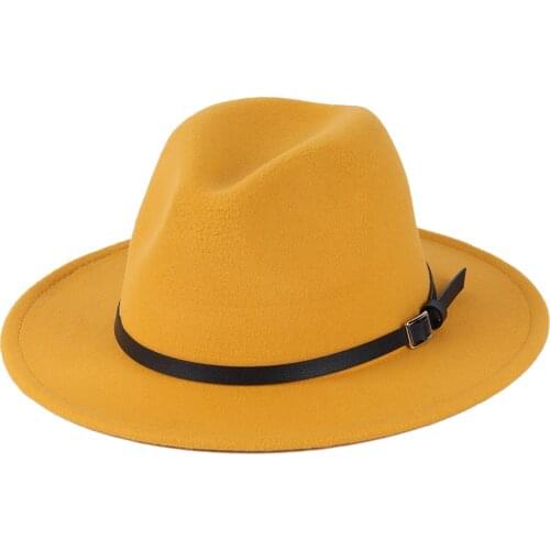 Women Winter Hat Felt Hat with Belt Warm Easy Breathable Breathable Windproof Bucket Round Hat Silver Buckle Woolen Top Hat