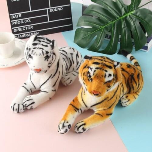 1lot=2pcs Cute 25 cm White Yellow Tigers Plush Toys Simulation Tigers Soft Stuffed Dolls For Baby Pillow Plush Kids Gift
