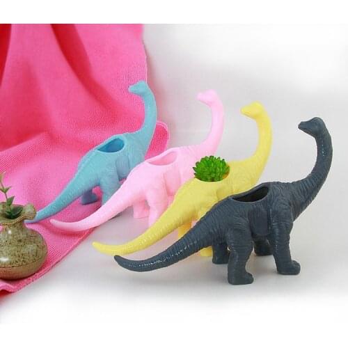 200 pcs Fleshy flower pot Candy-colored plastic dinosaur pots Micro landscape dinosaur model flower pot