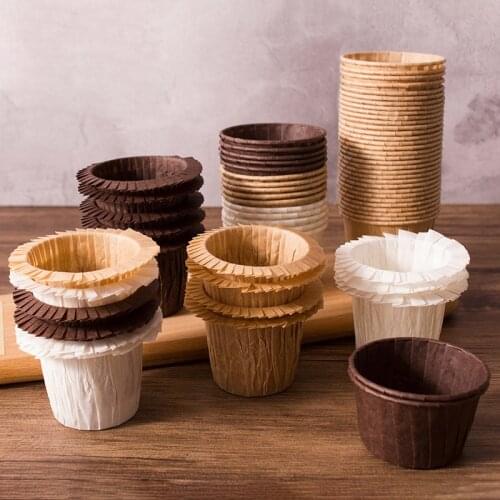 30PCs Disposable High Temperature Resistant Household Baking Paper Tray Muffin Cupcake Mold 5.5cm Dia Wedding Cup Cake Wrapper