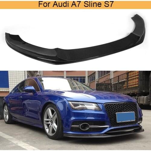 Carbon Fiber Car Front Bumper Lip Spoiler For Audi S7 A7 Sline 2012 2013 2014 Non Standard