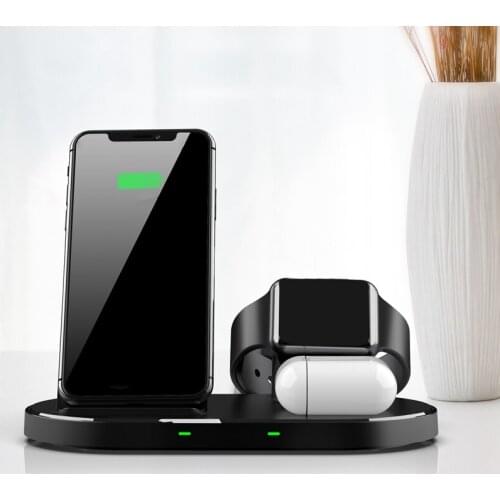 Wireless Charger 3 in 1 Multifunction 15W Qi Fast Wireless Charger for /IWatches Mobile Phone Wireless Charger