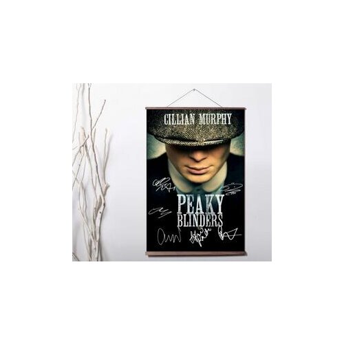 More Style Peaky Blinders Tv signature Art Print canvas Poster Canvas Scroll Painting with wood