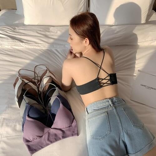 Bandeau Bralette Womens Tube Top Seamless Underwear Strapless Bra Summer Solid Top Sexy Lingerie Cropped Streetwear Crop Top