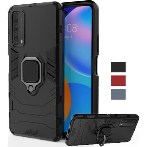 For Huawei Y7A Case TPU Bumper Magnetic Ring Holder Silicon Armor Back Cover For For Huawei Y7 A 2020 Phone Case For Huawei Y7A