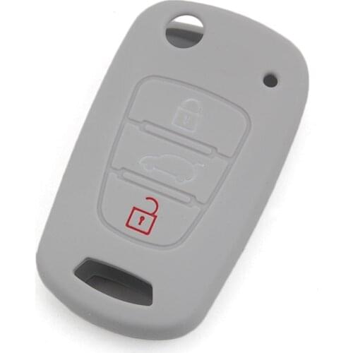 Grey Color Key Case For Car Silicone Remote Key Cover Case Auto Key Cover For Hyundai / Kia 3 Buttons Car Case