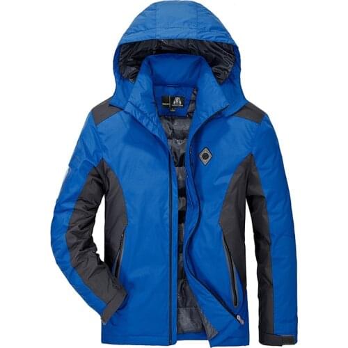 Hooded Black/Blue/Red Thickening White Duck Down Jacket Men Warm Parka Winter Jackets For Men Outwear Plus Size Hot Sale FYY105