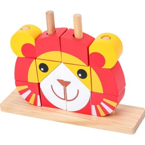 Wooden Montessori Early Educational Owly Owl Fox Puzzle Board Brain Games Preschool Toddlers Kids Toys Building Blocks Children