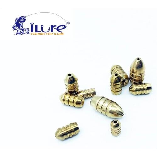 ILure 10pcs/lot 2g 3.5g 5g 7g 10g Bullet copper Lure Accessories Fishing Sinkers for Soft Lure Bait Tackle