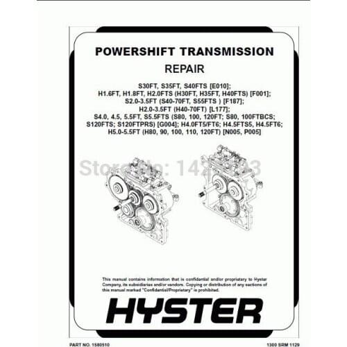 Hyster Cushion Tire Truck Repair Manuals