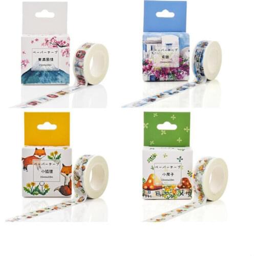 Starry Sky Small House Multiple Patterns Washi Tape Colorful Paper Masking Tape DIY Decorative Tapes 10m*15mm