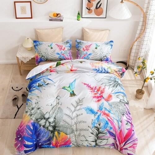 Fanaijia 3D Flower Bedding Set Queen Size Duvet Cover Set with Pillowcase Bedroom Comforter Set Twin Full