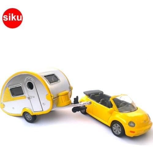 Cute Siku 1629 1:55 Die cast Car Models VW Beatle Touring Car Travel Van RV Car Toys for Children GLD3