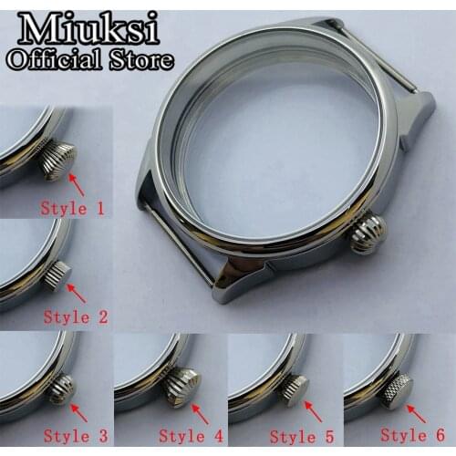 Miuksi 42mm silver polishing stainless steel sterile case fit ETA 6497 6498 Seagull ST3600 ST3620 ST36 series movement