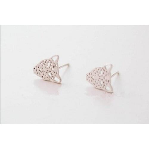 Fashion Porous leopards head stud earrings