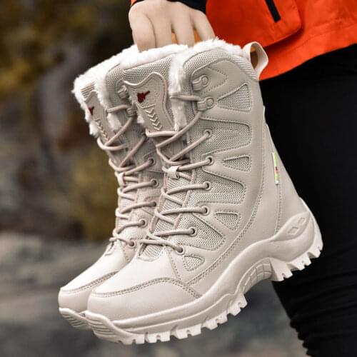 Male Autumn Winter High Top Hiking Shoes Men Leather Trekking Hiking Boots Mountain Climbing Shoe Men Waterproof Sneakers